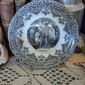 Gien Porcelain Earthenware Talking Plate Vintage New Testament
