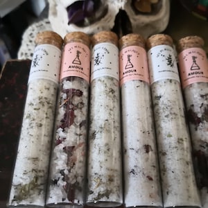 Apothecary vial magic salt glass tube