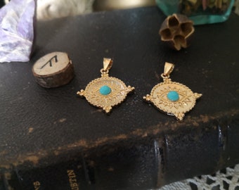 Gold plated evil eye pendant, birthday gifts for her, , evil eye pendant, minimalist necklace