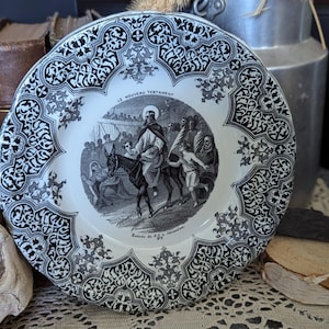 Gien Porcelain Earthenware Talking Plate Vintage New Testament