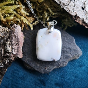 Dendritic Agate Merlinite Pendant Necklace 925 Sterling Silver 1000