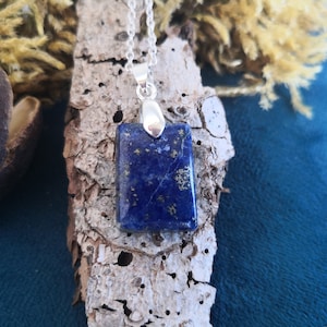 Lapis lazuli pendant necklace sterling silver 925 1000 model 21