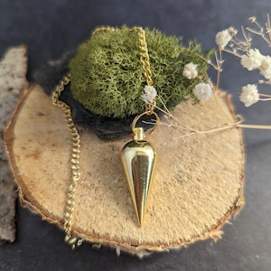Medium gold metal pendulum divination dowsing