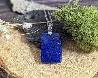 Lapis lazuli collier pendentif argent sterling 925 1000 modèle 2