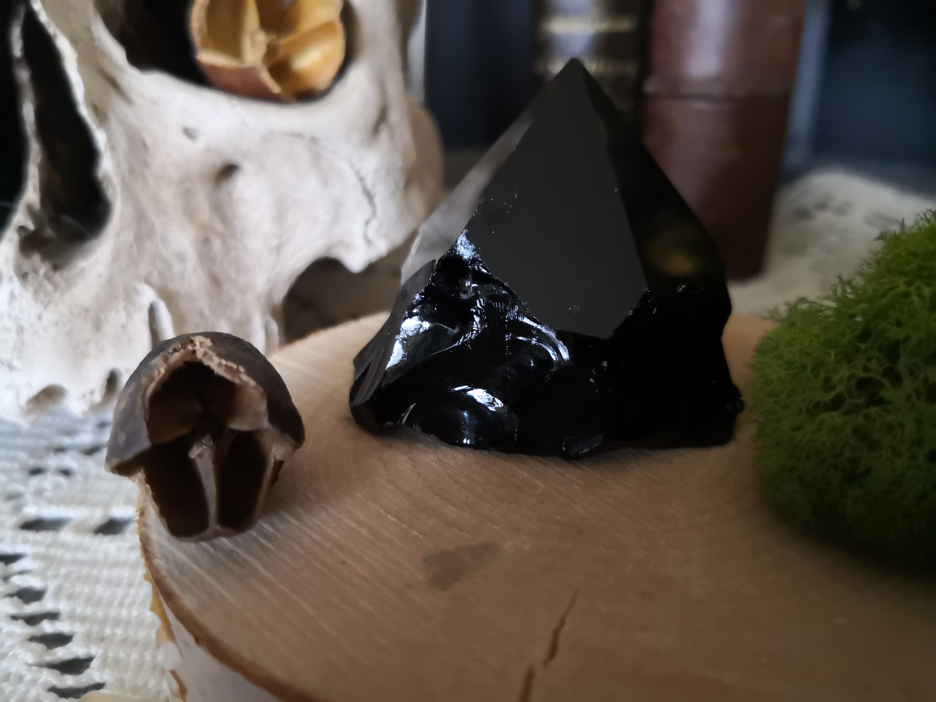 Obsidienne Pointe Semi Polie 54 Gr Minéraux Cristaux Soin