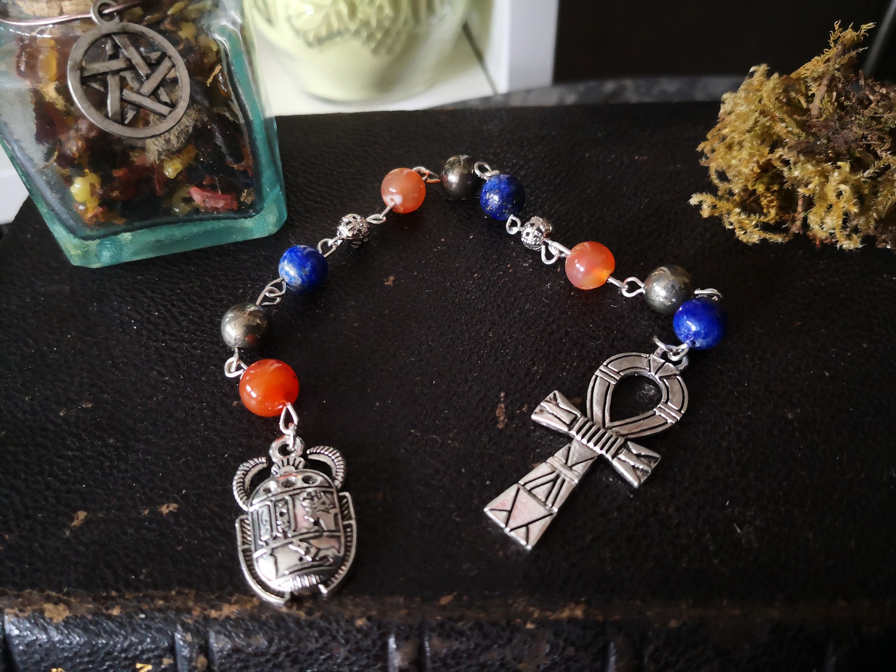 Echelle Sorcière Perles Prières Païennes Mala Chapelet Magie Égyptienne