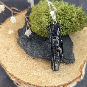 Tourmaline pyrite pendant necklace raw silver 925 1000 sterling mod2