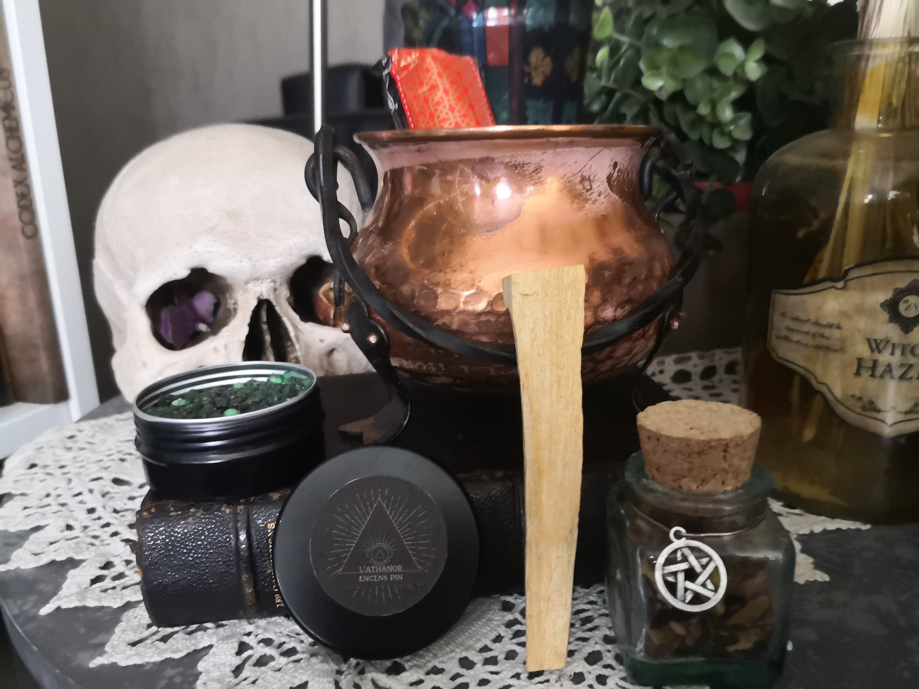 Kit Box Chaudron Encens Charbon Palo Santo Bébé Sorcière Démarrage