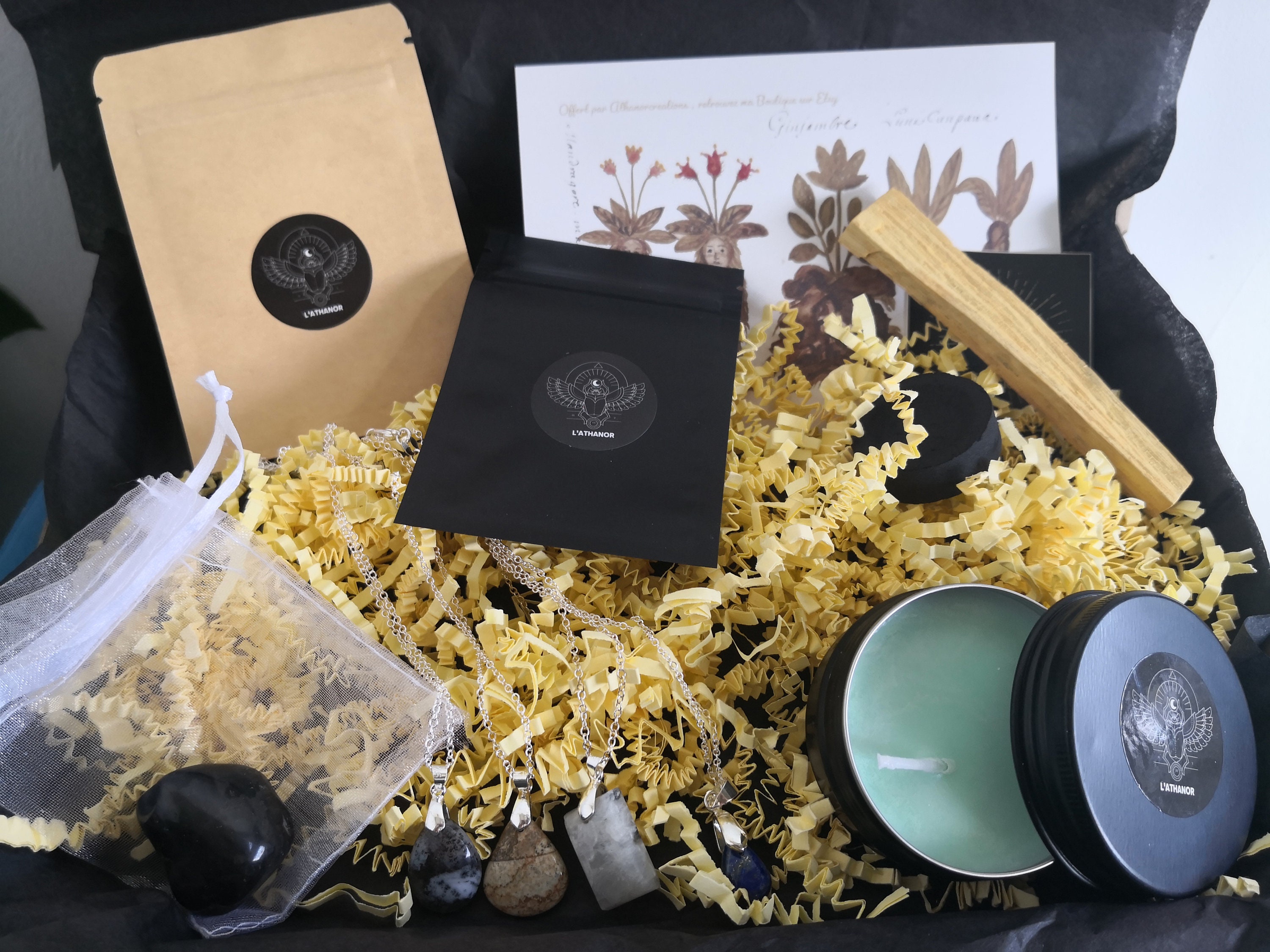Box Kit Magie Sorcière Du Balai Herbes Pierre Encens Bougie Cadeau