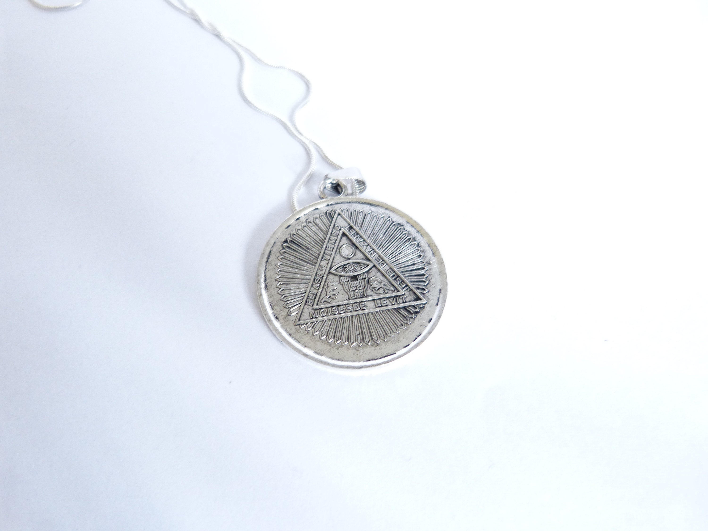 Talisman Amulette Oeil de Dieu Schemhamphoras Réussite Voeux Chance Amour Cabale Kabbale Bijou Homme