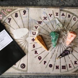 Kit pack radionic dowsing board pendulum incense stone