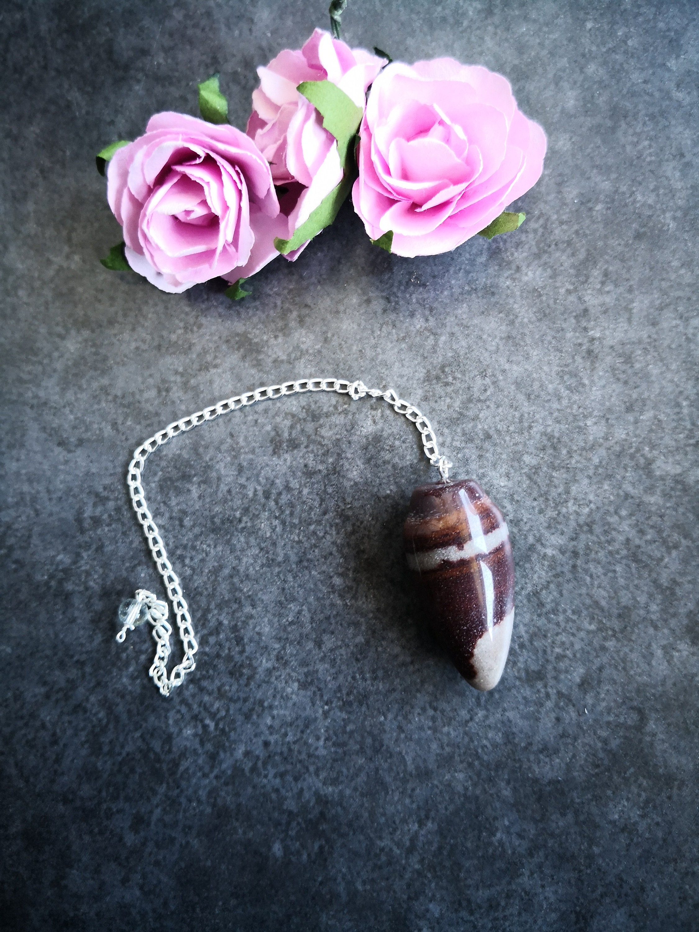 Pendule Shiva Lingam Cristal Pierre Divination Radiesthésie