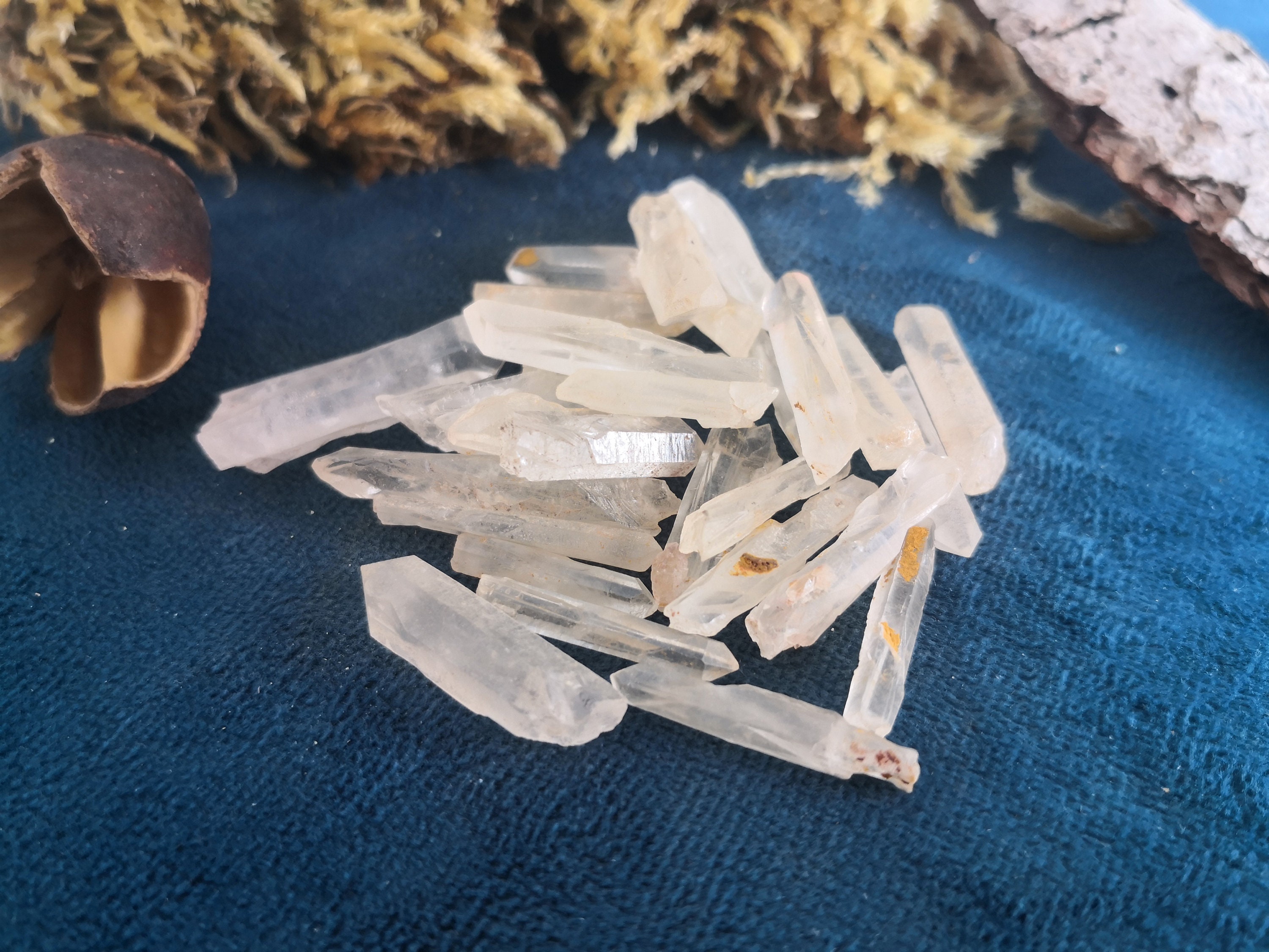 Pointes de Quartz Lémurien Mandarine Cristal Tour Obélisque Guérison Rechargement 25 Gr