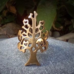 Three Ring, Golden Ring, Boho Finger Rings, Unique Ring, Tribal Ethnic Jewelry, Brass Ring