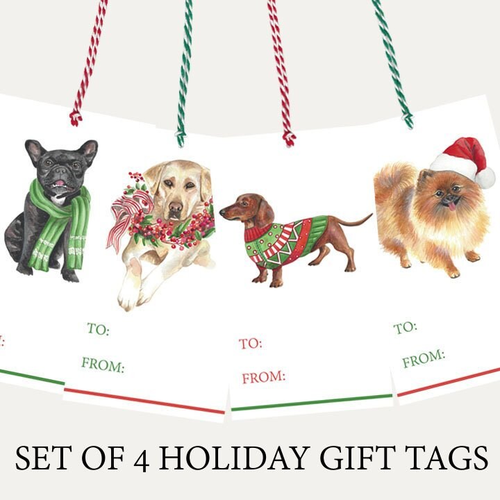 Embellishments Christmas Gift Tags Christmas Dog Gift Tags with Dog