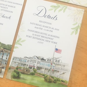 Watercolor Wedding Invite - Custom Wedding Invite - Danfords Hotel - Artistic Wedding Suite -Calligraphy - Long Island Wedding - New York