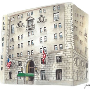 Hochzeitsort Aquarell Porträt -Benutzerdefinierte Aquarell Hochzeitsort Gemälde - NYC Hochzeitsort Illustration - New York Athletic Club