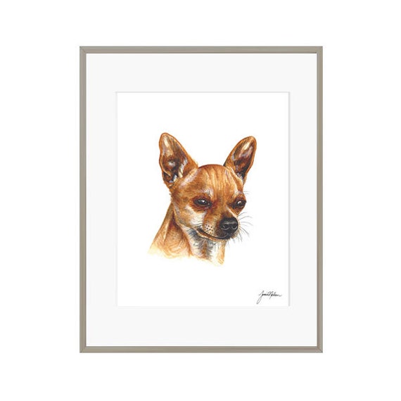 チワワの水彩画 - チワワの子犬のプリント - 犬のアート