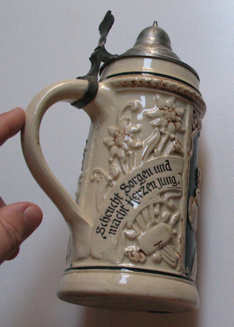 Vintage Hofbrauhaus Lidded Beer Stein Decorative Made In Etsy