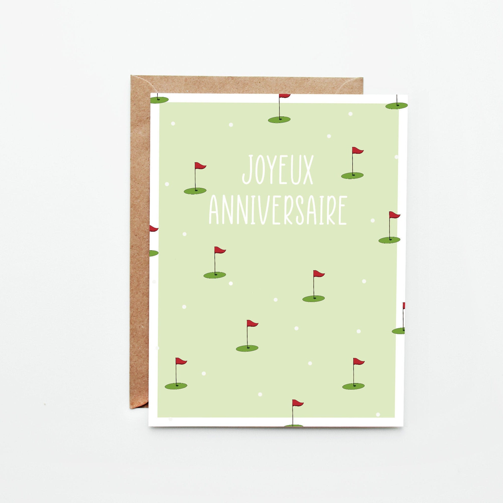 Happy Birthday Card Golf Birthday Anniversaire Minimalist Etsy