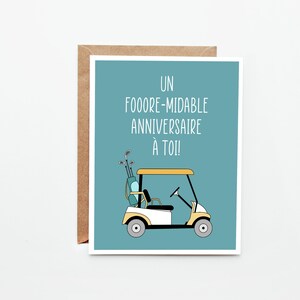 Happy Birthday Card Golf Birthday Anniversaire Minimalist Etsy