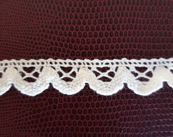 Vintage white lace braid for border or decoration.