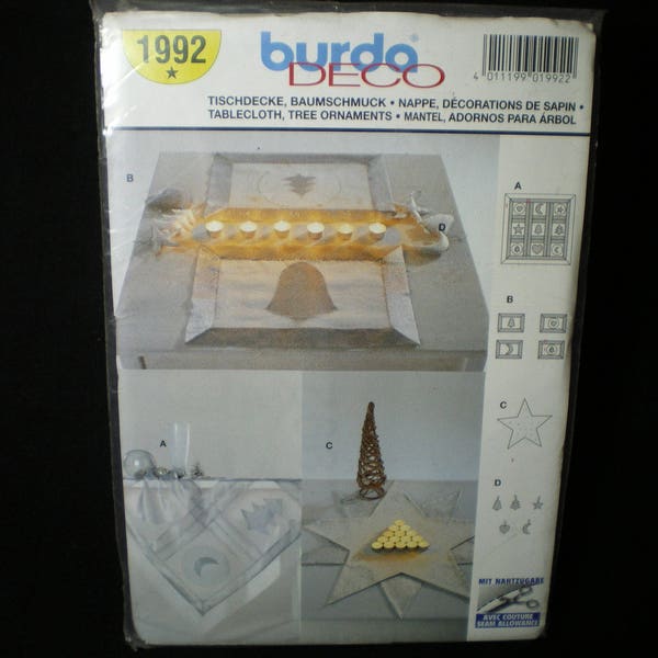 Patron Burda déco n 1992 nappe et décoration de sapin