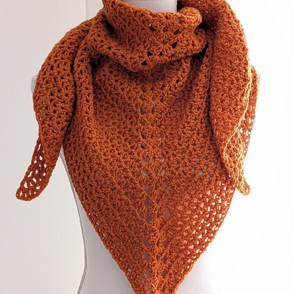 Châle chèche  Citrouille crocheté main