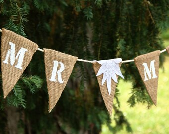 M et M, Guirlande en jute mariage gay, Mr and Mr