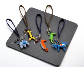 Crochet keychain, kawaii amigurumi keychain