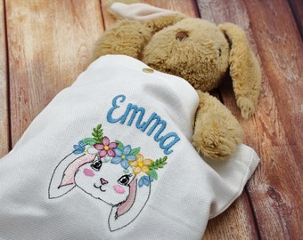 Bolsa bordada personalizada, regalo de nacimiento con nombre, bolsa de peluche bordada, bolsa de tela