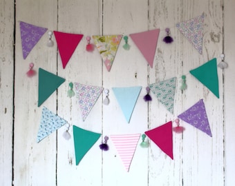 PomPom garland, summer garland, garden party