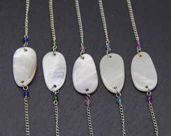 Mother-of-pearl bracelet, summer wibes bracelet, beach party