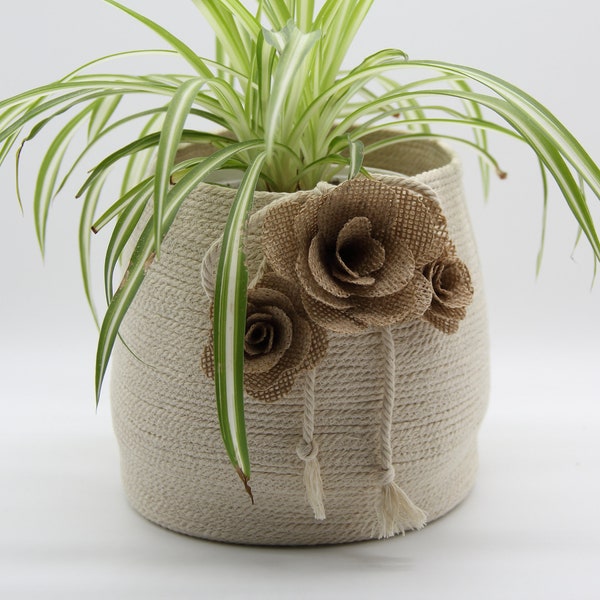 Cache pot fleur, panier ou corbeille de rangement