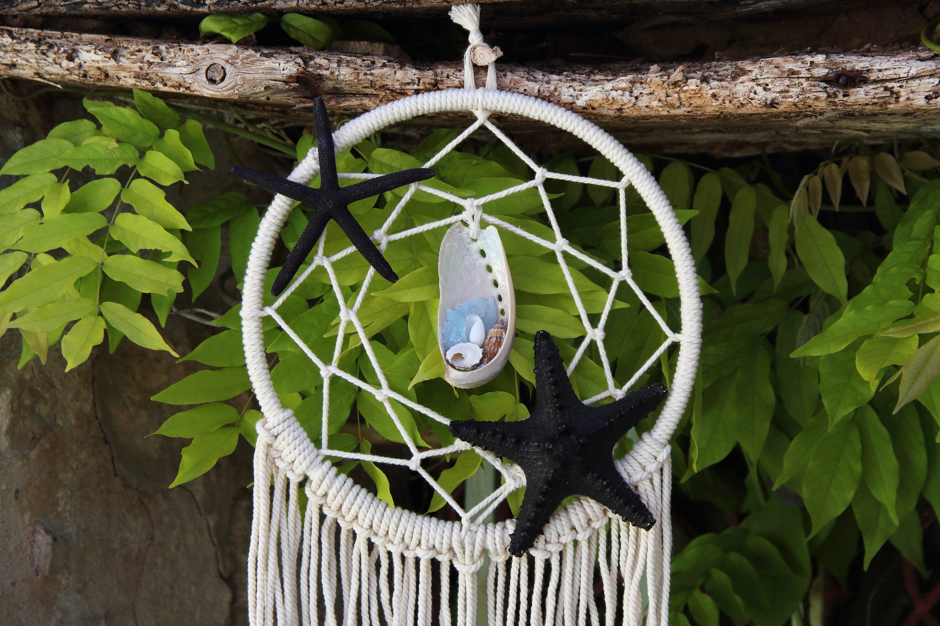 Attrape Rêves Coquillages en Macramé