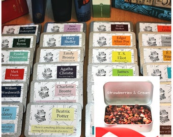 Literary Teas Novelette Gift - Authors Gift - Pocket Gift - Tea Gift - Bookish Gift - Literary Gift - Mini Tins