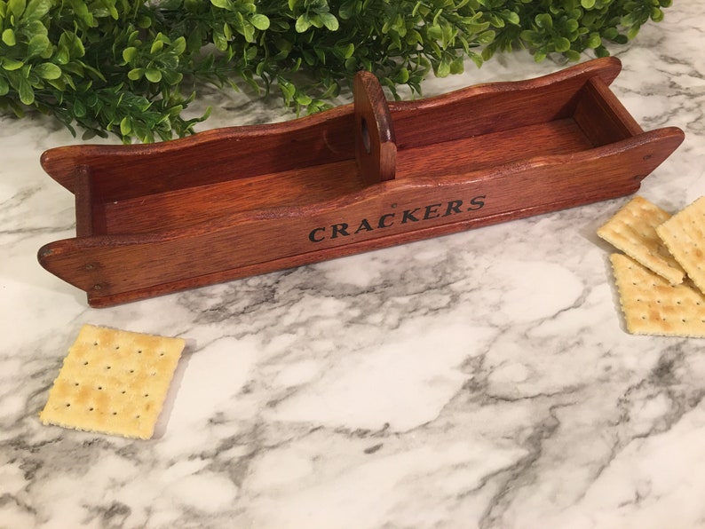 Vintage wooden cracker tray Etsy