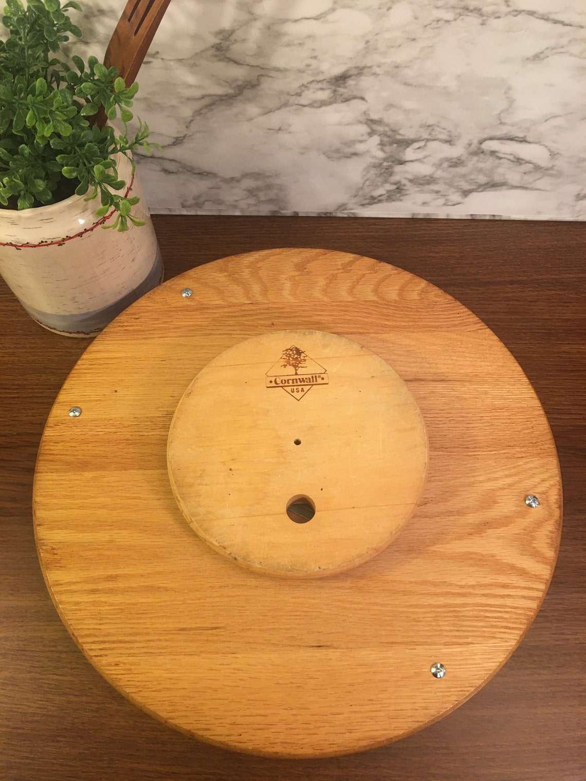 Farmhouse Lazy Susan Cornwall USA Hand Painted With Etsy