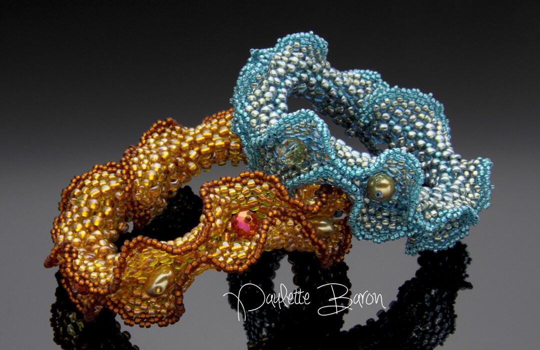 3-D Peyote Ruffles & RAW Nestled Pods Bracelet Seed Beaded Pattern ...