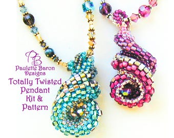 Totally Twisted Anhänger Peyote Perlenweben Kit, Perlenweben Kit, Peyote Perlenweben Kit, Perlenweben Muster, Peyote Spirale, Cellini Spirale