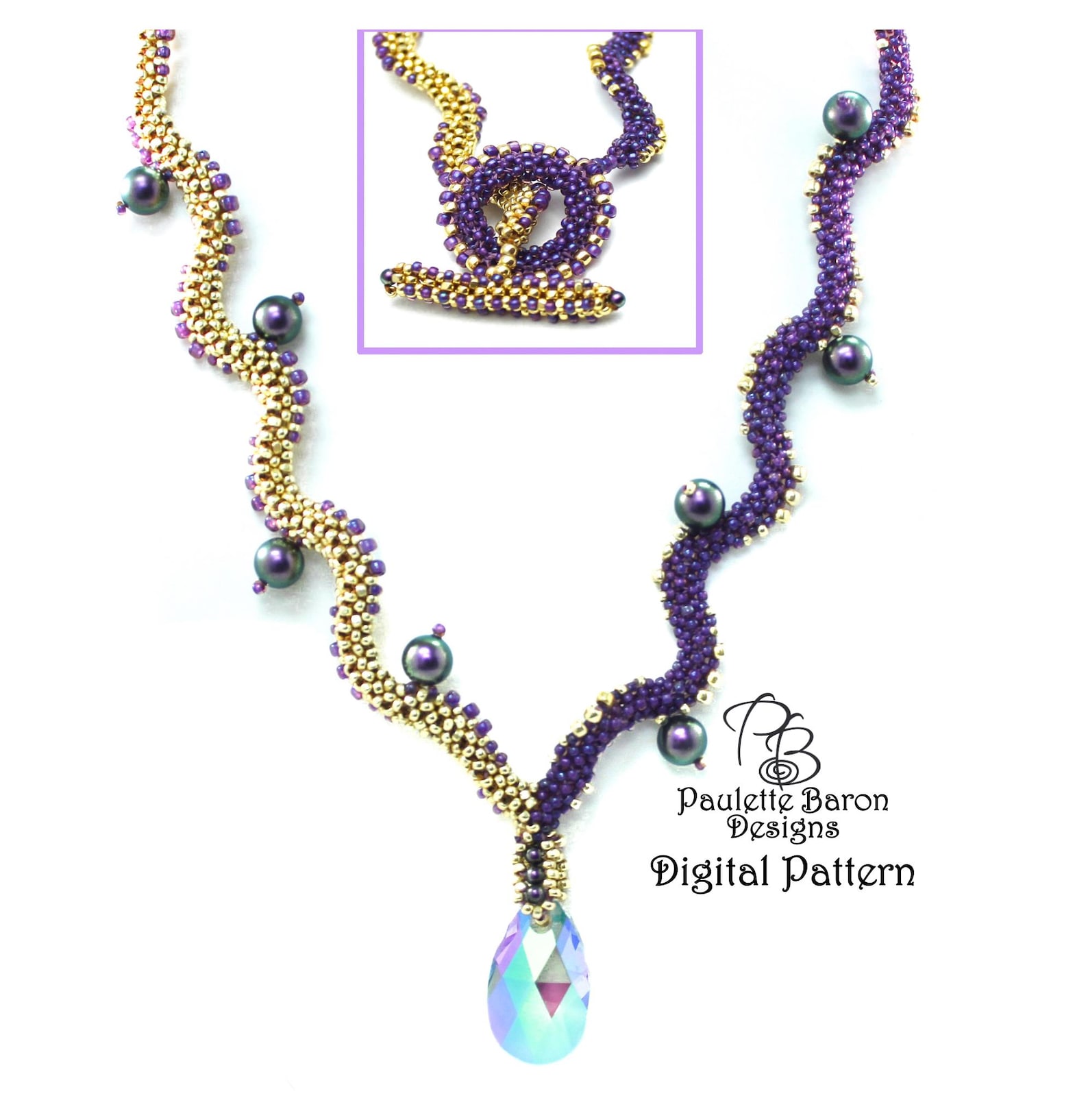 Craw Pattern Beaded Spirals Necklace Pattern: CRAW/RAW Weaving (PDF Pattern) - Etsy