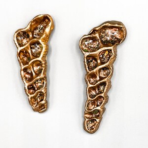 Handmade Gold Clay Cabochon Shells: Bead Embroidery Pendant Focal