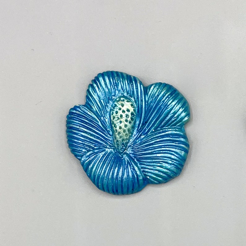 Handmade Clay Cabochon Flower for Bead Embroidery Pendant, Handmade Clay Focal Cabochon for Necklace or Bracelet, Sculpted by Paulette Baron image 6