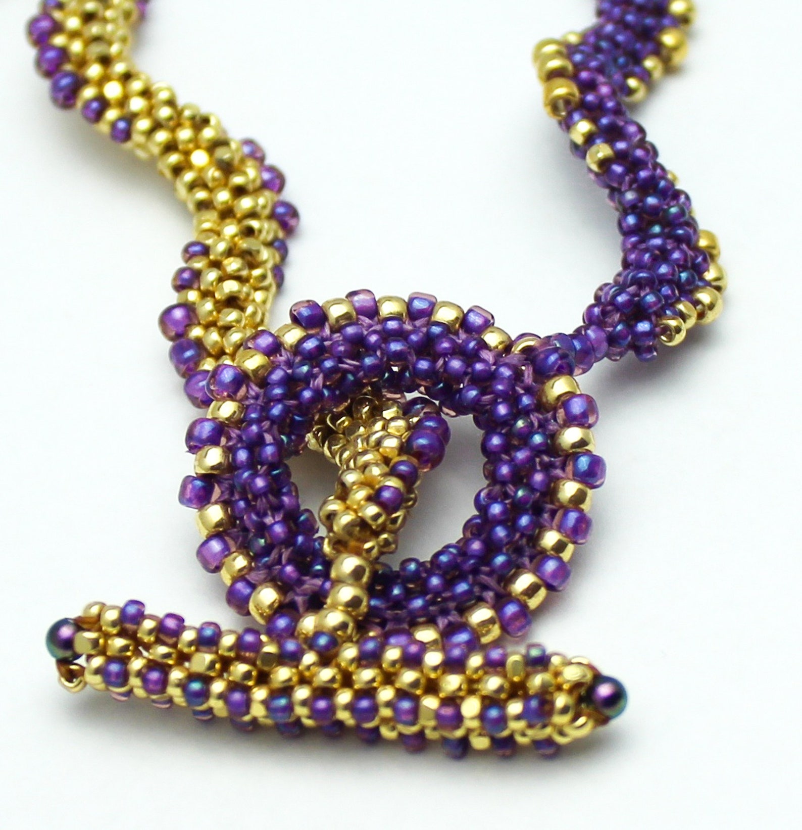 Craw Pattern Beaded Spirals Necklace Pattern: CRAW/RAW Weaving (PDF Pattern) - Etsy
