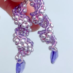 3D Spiral Peyote Pearl Earrings PDF Pattern, Treasure Trove Beaded Earrings Beadwoven, Peyote Pearls, crystals Seed beads, Bead weaving image 4