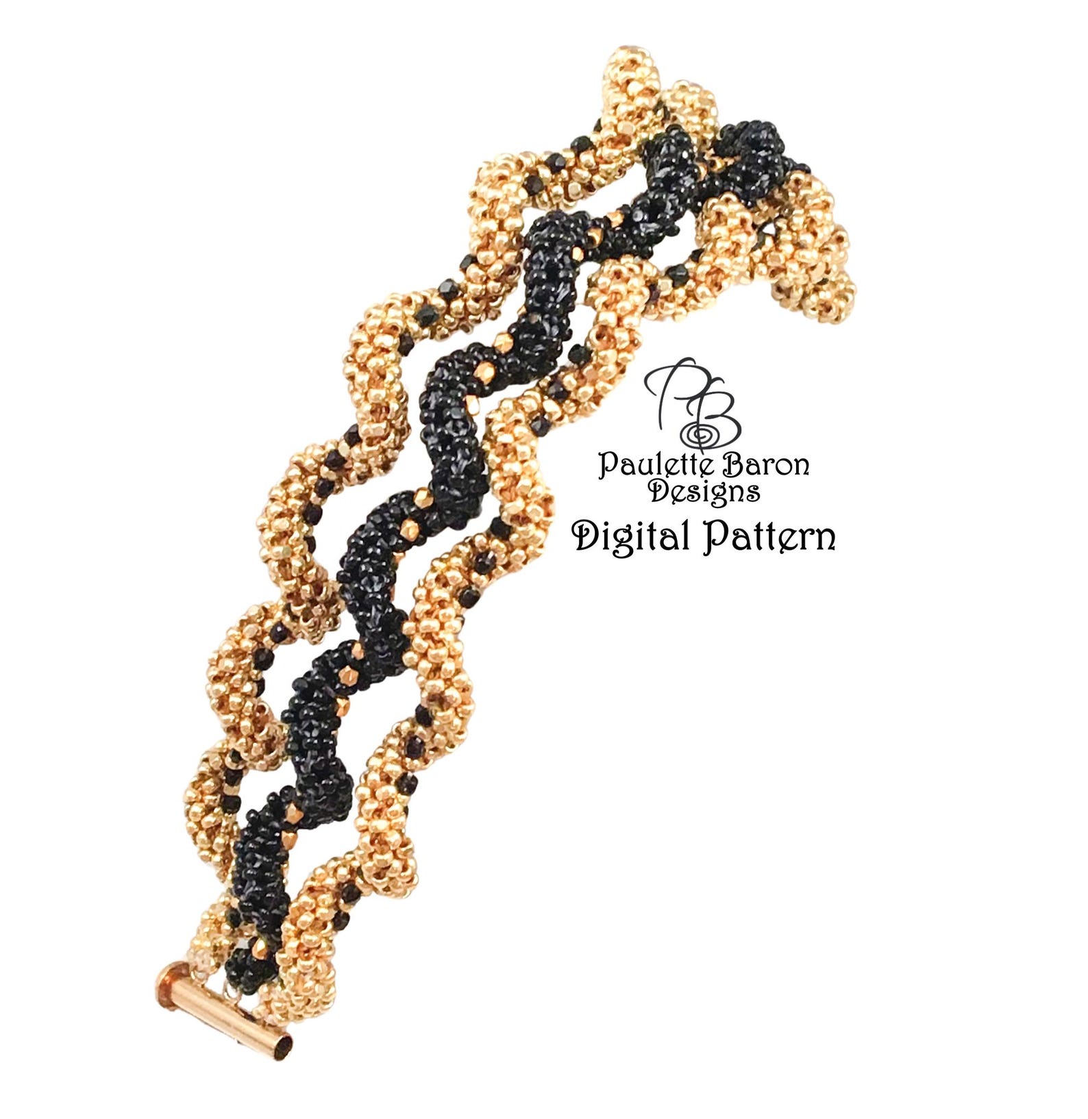 Craw Scale Pattern Beaded Spirals Bracelet Pattern: 3D CRAW, Right Angle Weave Digital ...