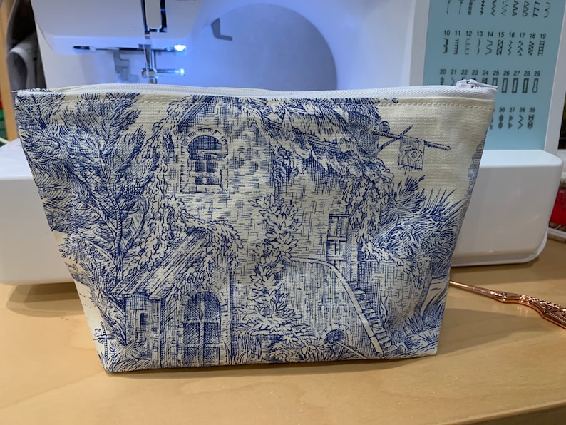 pochette zippée toile de Jouy image 3