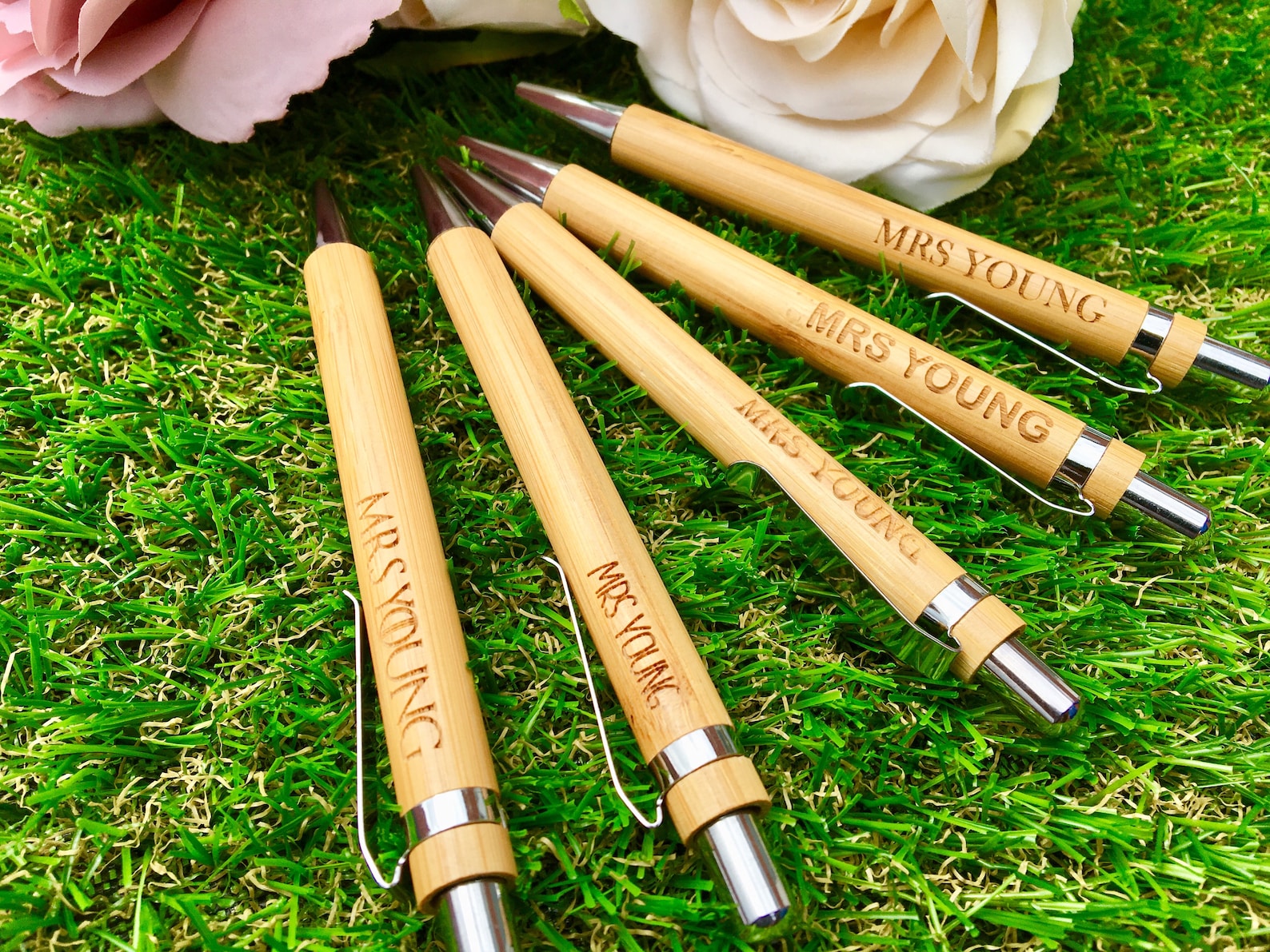 PERSONALISED Exotic Natural Bamboo Pens Engraved Bamboo Etsy UK