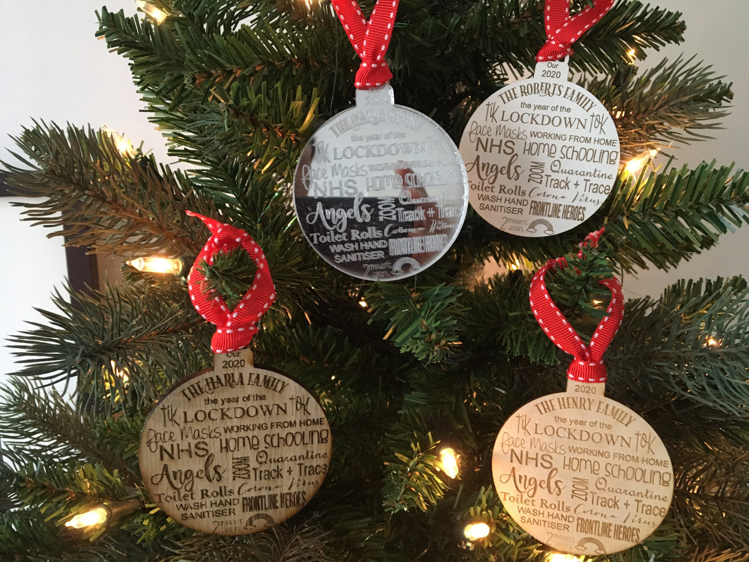 Personalised Christmas Tree Decoration with Lockdown 2020 Etsy