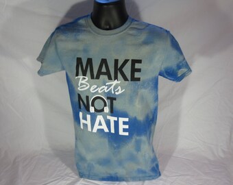 Make Beats Not Hate acid wash psychedlic size small